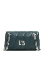 Bimba Y Lola Small Blue-green Leather Flap Bag In 绿色