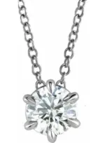 Bliss Diamond 14k Gold 1/2ct Floating Solitaire Ex3 Lab Grown Diamond Pendant Necklace In 14k White Gold