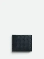 Bottega Veneta Intrecciato Bi-fold Wallet In Blue