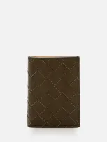 Bottega Veneta Intrecciato Leather Card Case In Brown