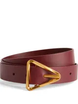 Bottega Veneta Leather Triangle Belt In Red