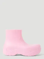 Bottega Veneta Puddle Rubber Ankle Boots In Pink