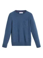 Brunello Cucinelli Kids' Cashmere Ribbed Sweater In Blue