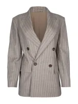 Brunello Cucinelli Jackets And Vests In Grey