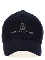 Brunello Cucinelli Blue Logo Embroidery Cap