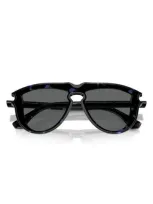 Burberry 36mm Pilot Sunglasses In Blue Havana