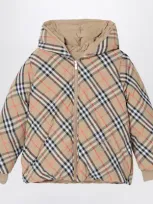 Burberry Kids' Beige Reversible Check Pattern Jacket