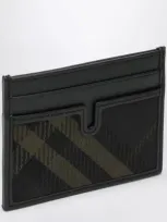 Burberry Black Card Holder With Check Motif