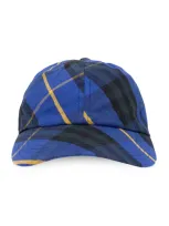 Burberry Linen Cap With A Visor In Blue