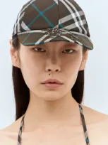 Burberry Check Baseball Cap In Green