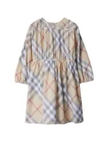 Burberry Kids'  Childrens Check Cotton Dress In Pale Stone