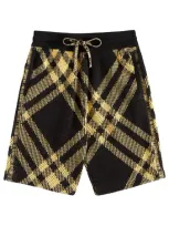 Burberry Kids'  Check Cotton Shorts In Black