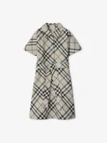 Burberry Kids'  Childrens Check Cotton Shirt Dress In Lichen