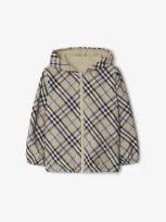 Burberry Kids'  Childrens Reversible Check Cotton Blend Jacket In Lichen