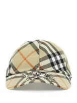 Burberry Ered Checkered Baseball Cap In Neutrals