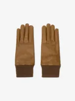 Burberry Leather Gloves In Hazel