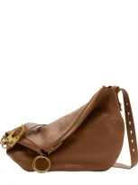 Burberry Medium Knight Leather Shoulder Bag In Brown