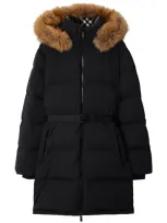 Burberry Puffer Coat In Black/snug