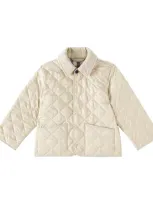 Burberry Kids' Quilted Jacket In Pale Stone