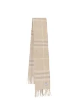 Burberry Woman Scarf Woman Beige Scarves In Grey