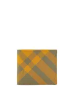 Burberry Checked Wallet In Yellow