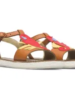 Camper Kids' Sandals For Girls In Brown,red,yellow