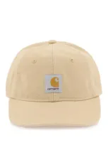 Carhartt Wip Icon Baseball Cap With Patch Logo In Beige