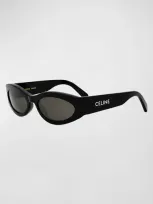 Celine Men's Monochroms 56mm Geometric Sunglasses In Black Dark Grey