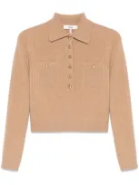 Chloé Knitted Polo Top In Brown