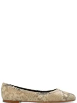 Chloé Marcie Python-embossed Leather Flat In Beige