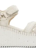 Chloé + Net Sustain Nama Suede And Leather Platform Sandals In White