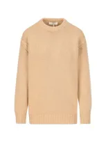 Chloé Oversized Knitted Jumper In Cashmere & Cotton Pink Size M 100% Cotton