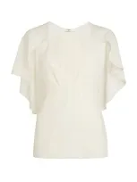 Chloé Silk-georgette Cape Top In White