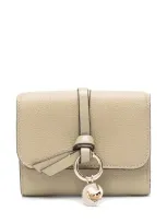 Chloé Small Alphabet Tri-fold Wallet In Green