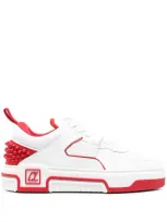 Christian Louboutin Spike Stud Panel Leather Sneaker In White