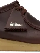 Clarks Originals Burgundy Wallabee Derbys In Deep Red Leather