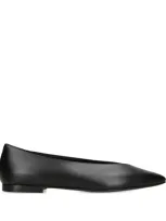 Co Calfskin Pointed Ballet Flats In Black