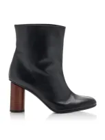 Co Front Seam Leather Ankle Boots In Black