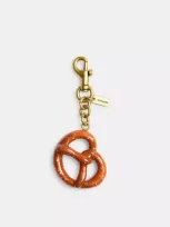 Coach Small Pretzel Bag Charm In Brass/multi