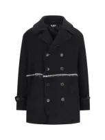 Comme Des Garcons Black Double-breasted Coat In Black  