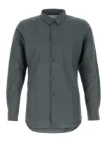 Comme Des Garçons Poplin Shirt With Chest Pocket And Long Sleeves In Grey