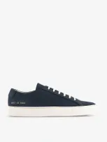 Common Projects Mens Navy White Achilles Low Number-print Suede Low-top Trainers In Black