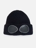 C.p. Company Wool Goggle Beanie In Black