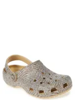 Crocs Classic Tweed Print Clog In Wheat