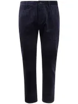 Department Five Chino Prince Slim Trousers In Blue Black