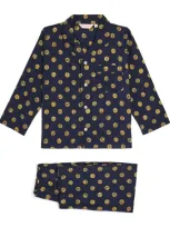 Derek Rose Kids' Coin Print Pyjamas In Navy