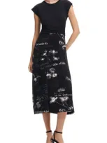 Desigual Midi Dress With Text In Black