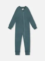 Deux Par Deux Babies'  Little Boy's One Piece Thermal Underwear Pine Green In Sea Pine