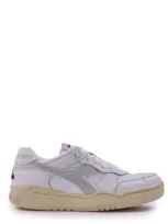 Diadora Panelled Lace-up Sneakers  In White