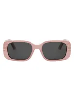 Dior Signature S12i 53mm Rectangular Sunglasses In Pink